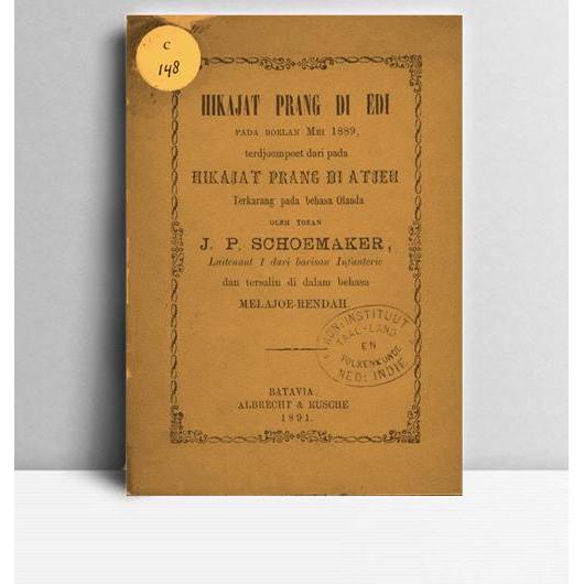 Hikajat Prang Di Edi. J.P. Schoemaker. TP. TA. 1891.