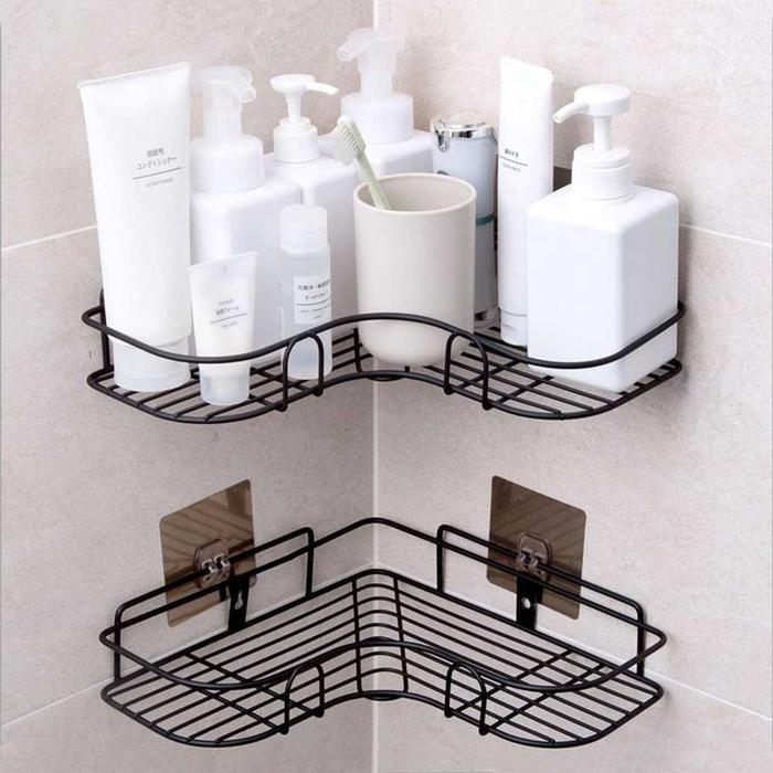 RAK TEMPAT SABUN TEMPEL SUDUT POJOK DINDING TEMBOK KAMAR MANDI TOILET