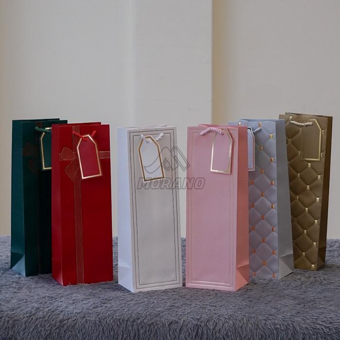 [PREMIUM] Paper Bag Botol Emboss Bottle Bag Tas Hadiah Hampers Goodie Bag Tas Souvenir Botol