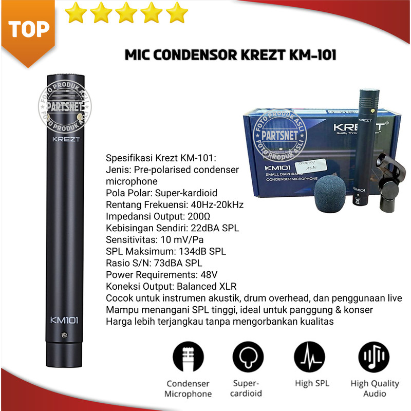 MIK MIC CONDENSOR KREZT KM101 | KM-101 | Krezt KM-101 Instrument Mic