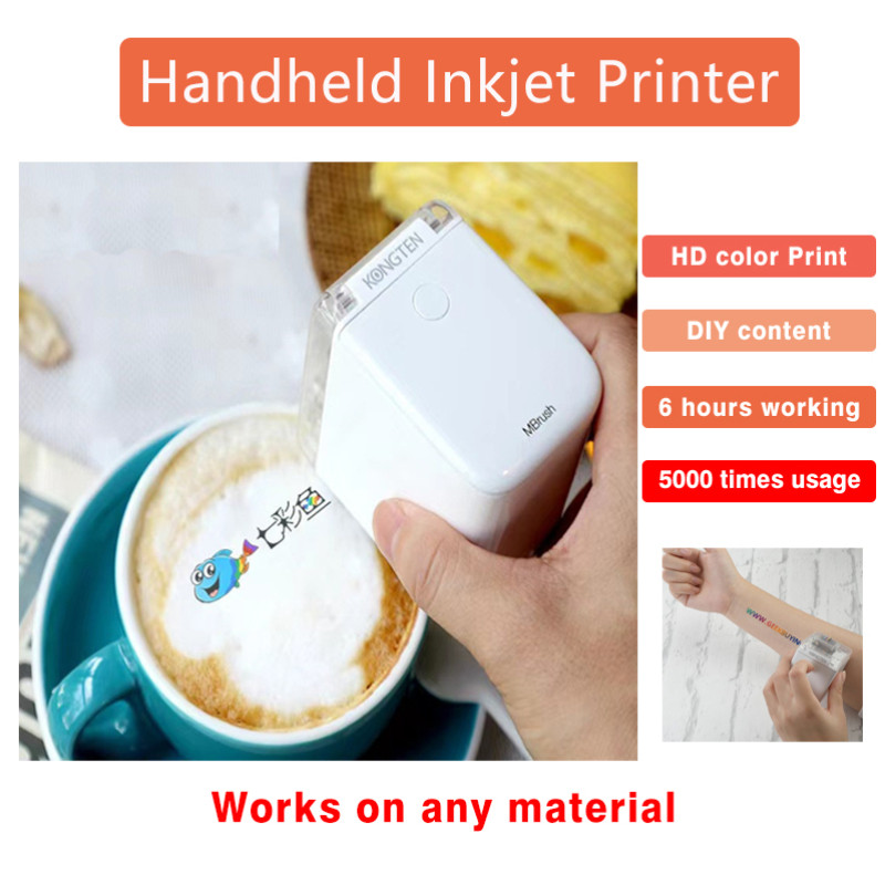 Mbrush Mini Portable Food Printer Inedible Handheld Color Inkjet Printer DIY Tattoo Edible Cake