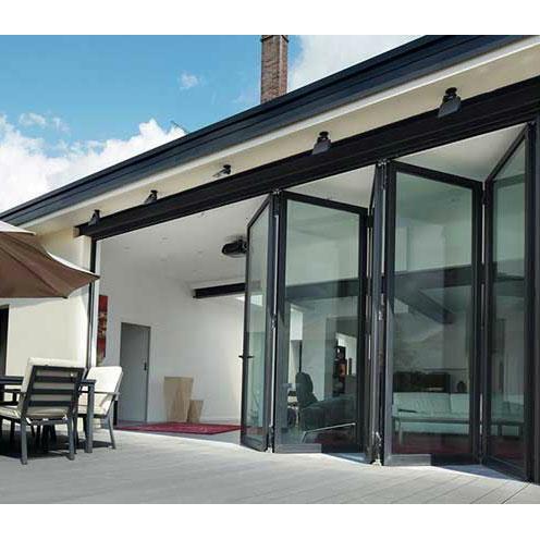 Pintu lipat aluminium kaca