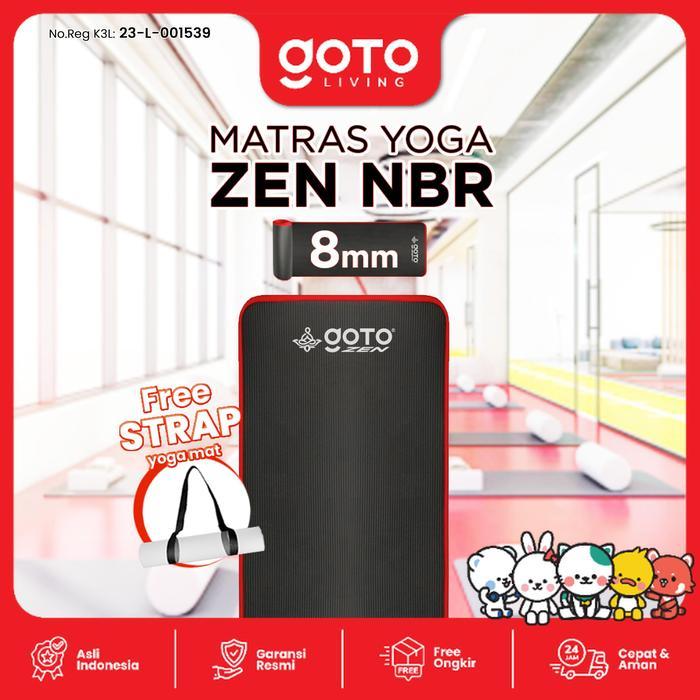 Goto [COD] Zen NBR Yoga Mat 8mm Matras Olahraga Poundfit Anti Slip Tebal