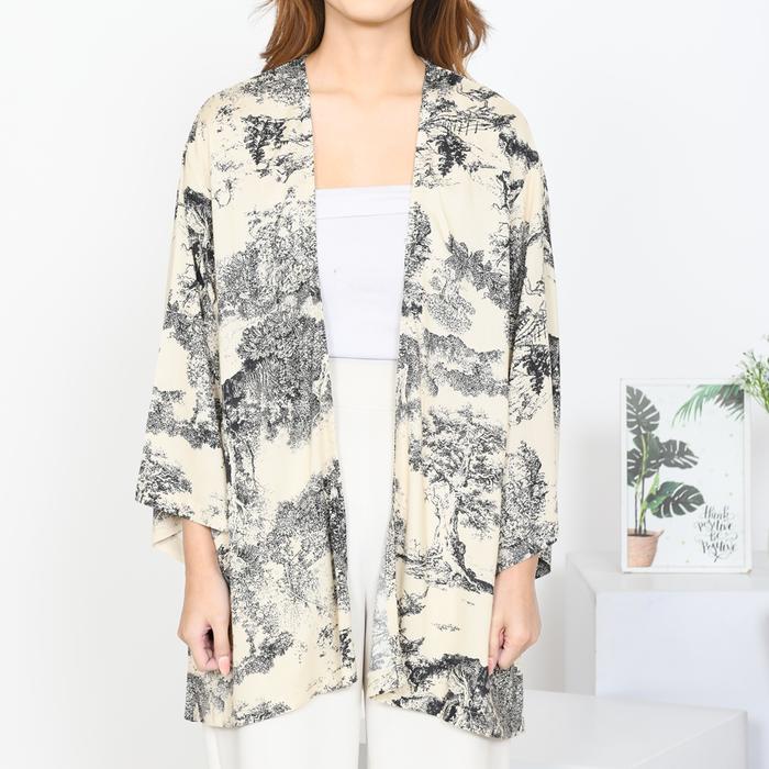 Outer Cardigan Kimono Batik, Cardigan Wanita Oversize, Cardigan Katun