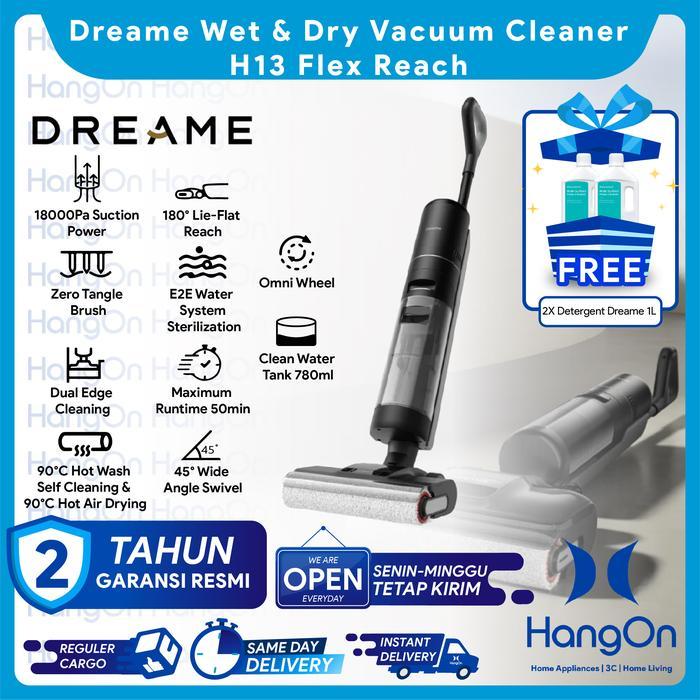 Dreame H13 Flex Reach Wet and Dry Vacuum Cleaner Cordless Hot Air Drying Vakum Pel Lantai Hot Water