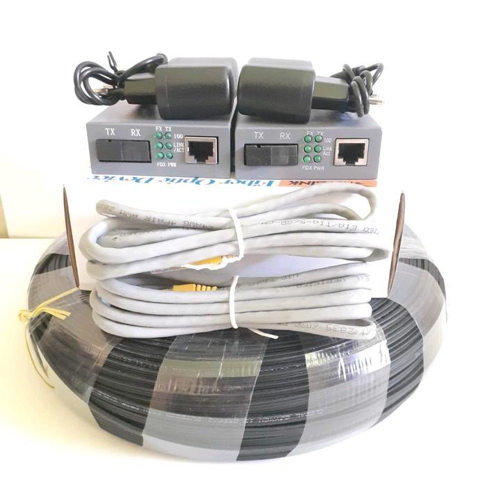 Kabel FO Internet Panjang 65m dengan Converter Htb AB Siap Pakai dan Fastconektor Termasuk Konektor