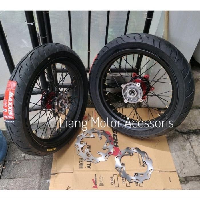 Ban Set Velg Super Moto Ring 17 - Sepaket Velg SuperMoto Honda CRF 150 L (KHUSUS) Komplit - 250/300 