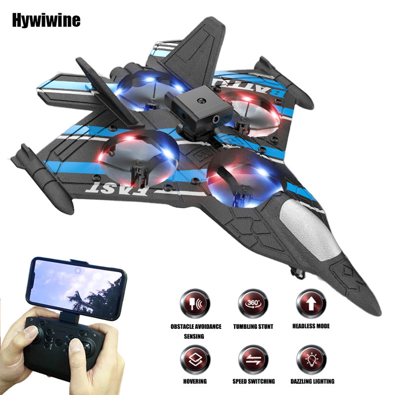RC Plane with Camera Helicopter Remote Control Aircraft Obstacle Avoidance Fighter 2.4G Airplane EPP