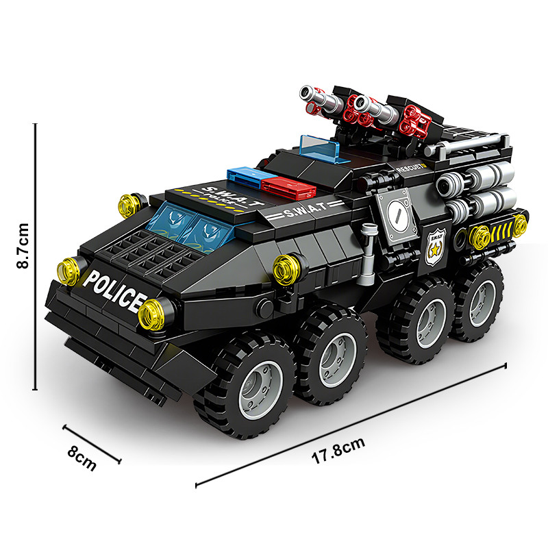 Urban SWAT Armored Vehicle Building Blocks Military Tank Police Car Construction Set Boys DIY Toys