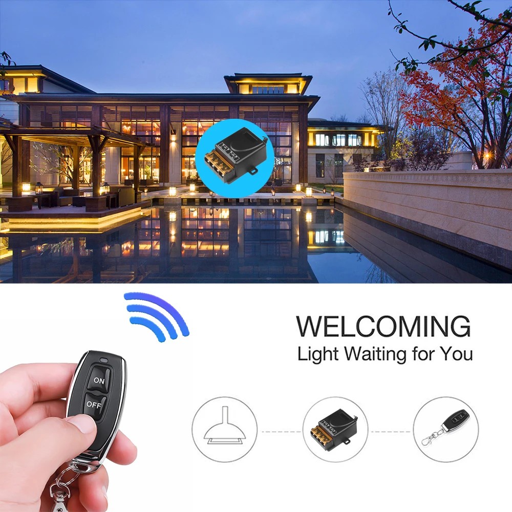 433MHz Wireless Remote Control Switch 433MHz RF Learning Remote Control AC 220V 30A On Off Remote