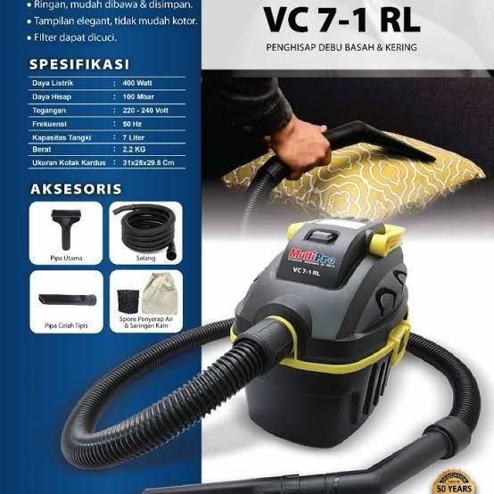 TERLARIS MULTIPRO VC7-1RL Vacuum Cleaner Penghisap Debu Basah Dan Kering SALE