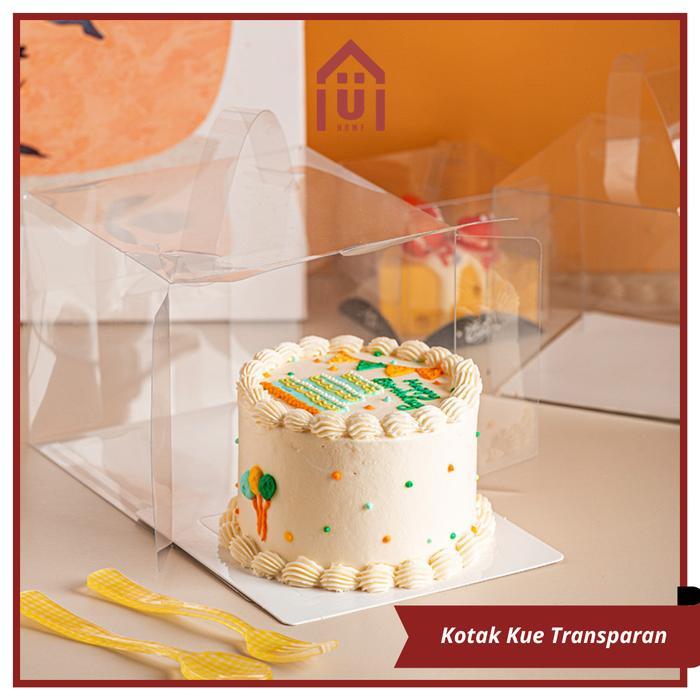 UNISO - BOX KUE MINI SLICE CAKE TRANSPARAN KOTAK MIKA KUE ULANG TAHUN TRANSPARANT CAKE BOX WITH