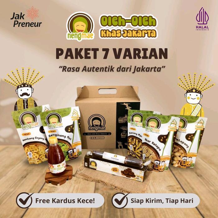 Promo- Neng Mae Paket Oleh-Oleh Khas Jakarta 7 Varian By Neng Mae Lengkap Akar Kelapa, Kacang