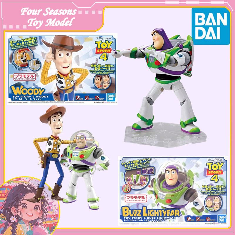Fast Shipping Bandai Anime Toy Story 4 Buzz Lightyear Woody Original Model Toys Action Figure