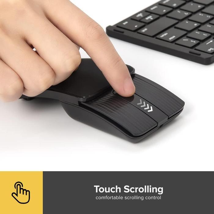 Delux MF10 2in1 Foldable Bluetooth Mouse Laser Presenter Touch Scroll