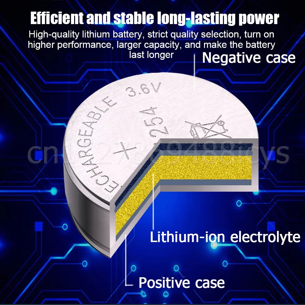 LIR1254 LIR 1254 3.6V Li ion Lithium Rechargeable Battery For TWS Wireless Bluetooth Headset Button