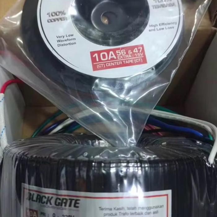 TRAFO TOROIDAL BLACKGATE 10A-47V CT -TRAVO TOROID 10A-TRAVO DONUT BELL ORIGINAL QUALITY