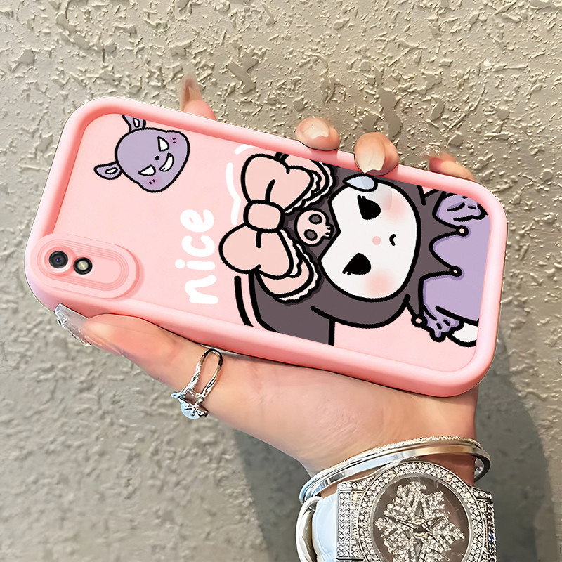 Casing Hp untuk Xiaomi Redmi 9A 9I Case Bow Doll pink  Kasing silikon cocok pria dan wanita Cesing K