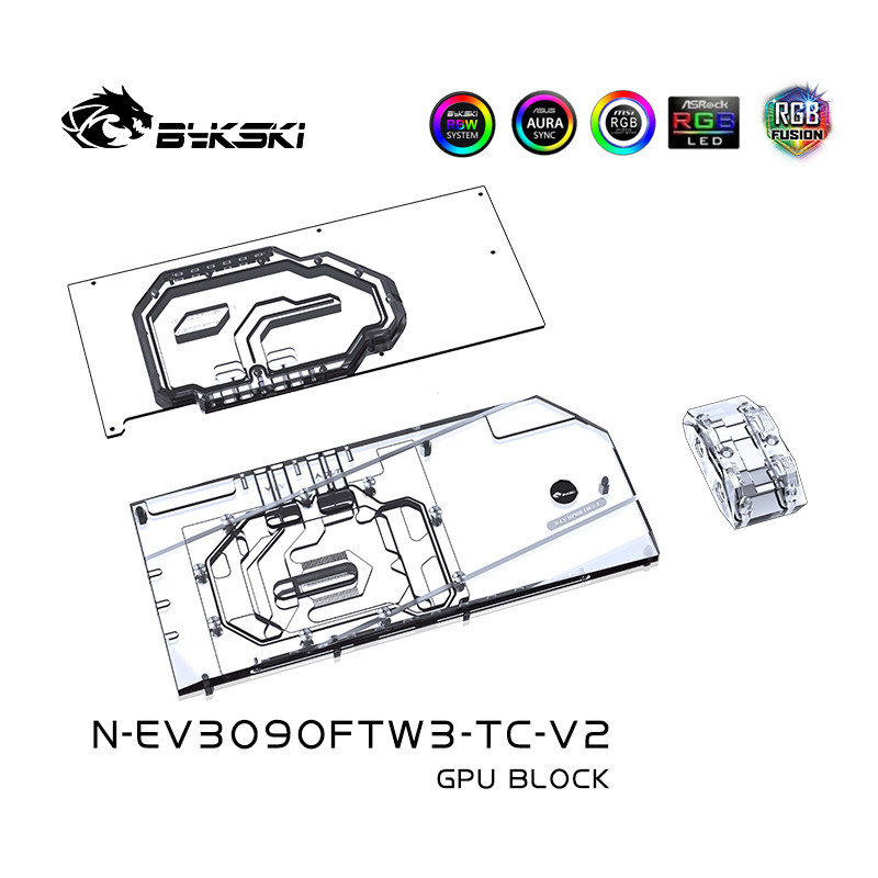 Bykski GPU Custom Block For EVGA RTX 3090 3080Ti 3080 FTW3 Ultra Gaming With Active Backplane Water