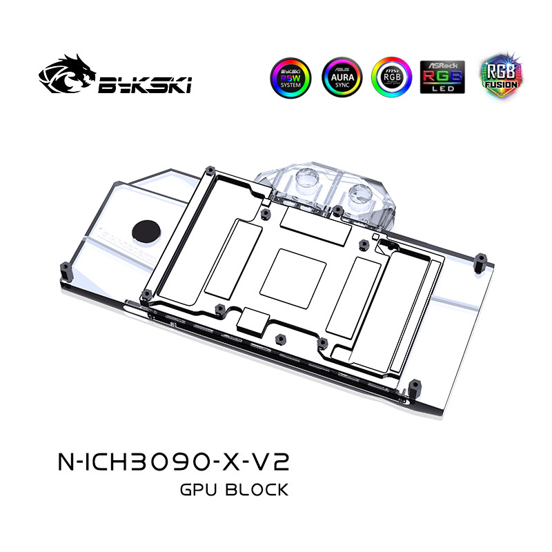 Bykski N-ICH3090-X-V2 GPU Water Block Use for Inno3D RTX 3090 3080 3080ti ICHILL X3 GPU Card / Full