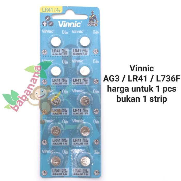 Baterai Vinnic Lr41 L736F Ag3 Battery Kancing Button Remote Jam