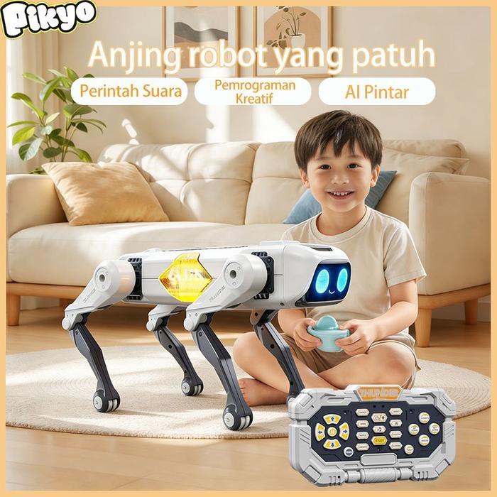 PIKYO Mainan Hot Robot Anjing AI Pintar - Kontrol Suara, RC, Program, Hadiah Ulang Tahun Anak