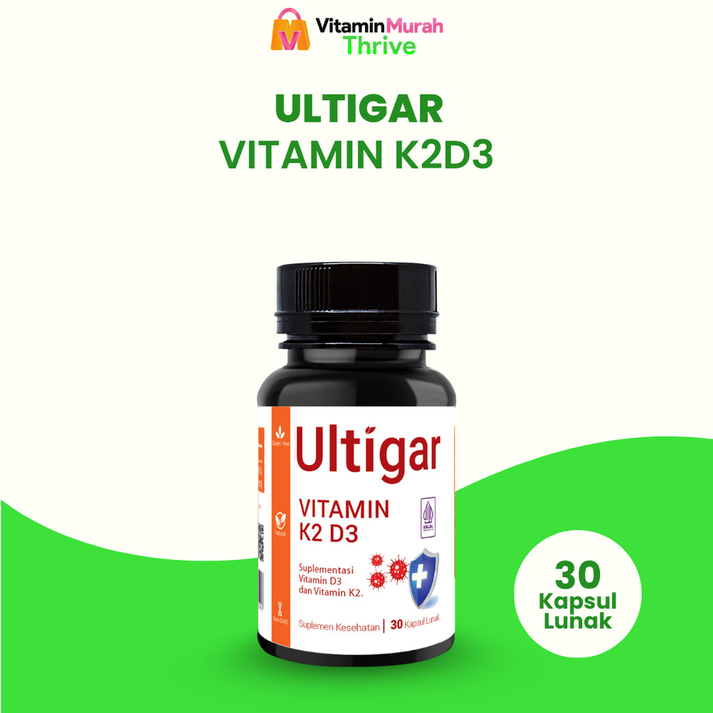 ULTIGAR VITAMIN K2 D3 SUPLEMEN KESEHATAN ISI 30 & 100 KAPSUL LUNAK