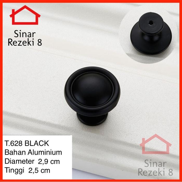 Handle Tarikan Laci Hitam Black Minimalis Knob Bulat Laci Lemari 628 .