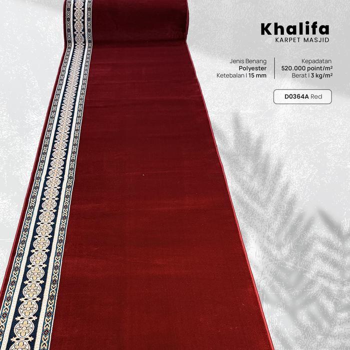 Karpet Masjid / Karpet Mushola / Sajadah Masjid Meteran Custom Design Turki Khalifah D0364A Red /