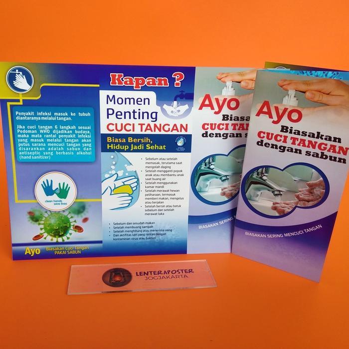 Leaflet/brosur Ayo biasakan cuci tangan dengan sabun, Leaflet kesehata