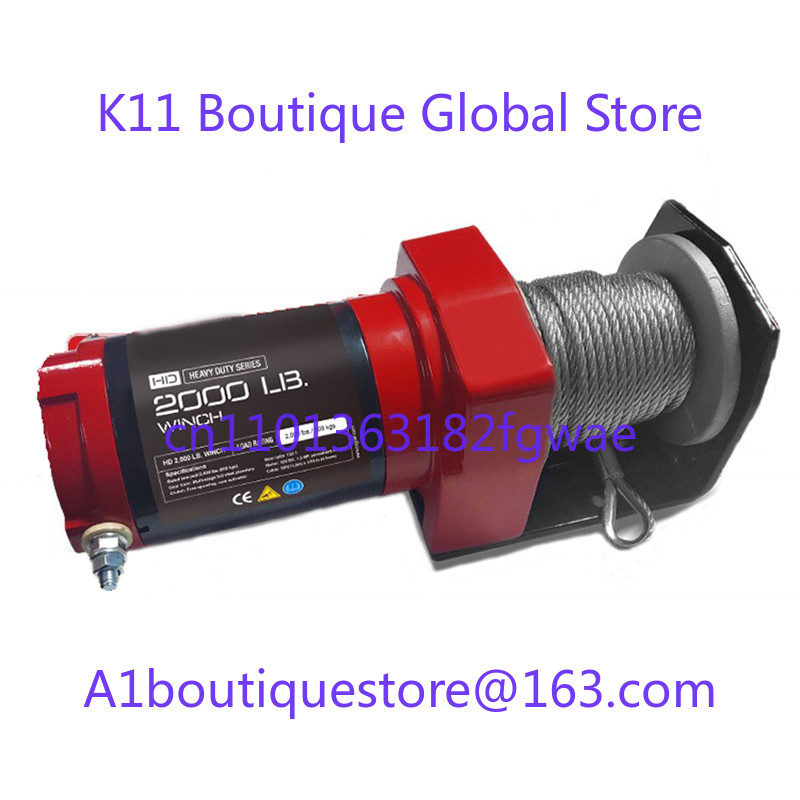 12V/24V Electric Winch 2000 LBS ATV/UTV Electric Winch Steel Cable ATV Off-Road Winch