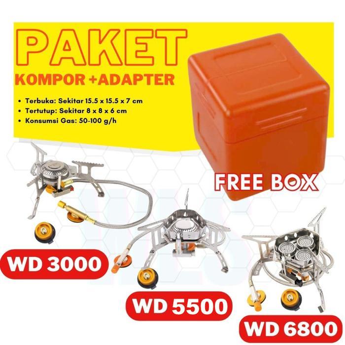 Eiger - Kompor Lipat / Kompor Mini Camping / Kompor Ultralight 3000W + Adaptor Portable
