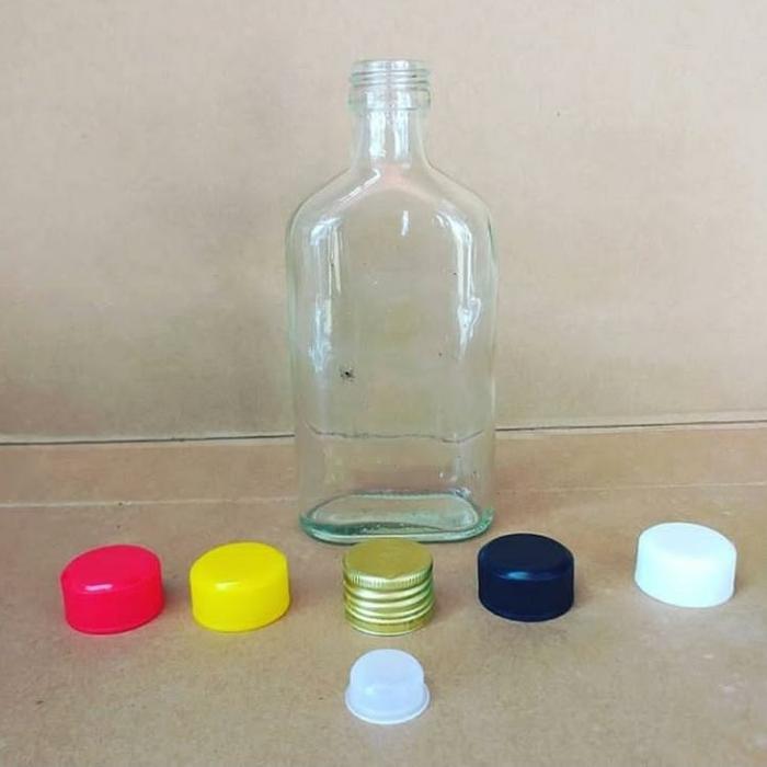 Botol kaca Gepeng 250ml (BARU)