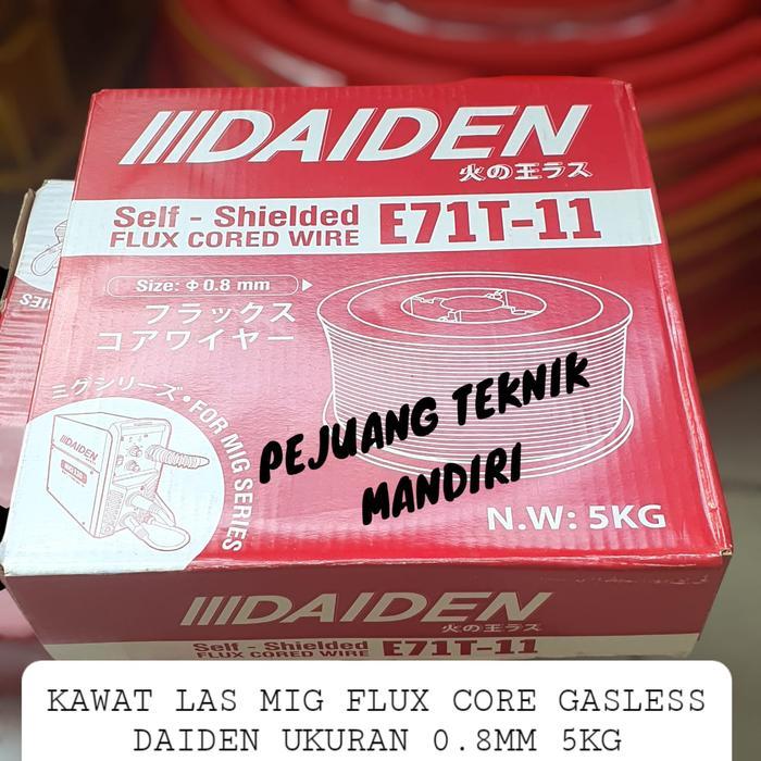 KAWAT LAS FLUX CORE DAIDEN E71T-11 0.8MM 5KG / KAWAT LAS 0.8MM DAIDEN