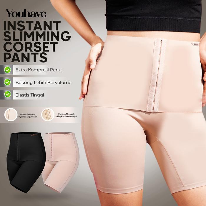 YOUHAVE Korset Celana Wanita Seamless Bahan Premium Ant-waist Boyshort Celana Korset Nyaman &