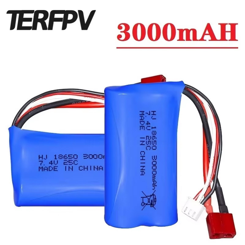 Baterai Li-ion 2S 7.4V 3000mAh 18650 untuk Spare Part Mobil RC Wltoys 144001 A959-B A969-B A979-B K9