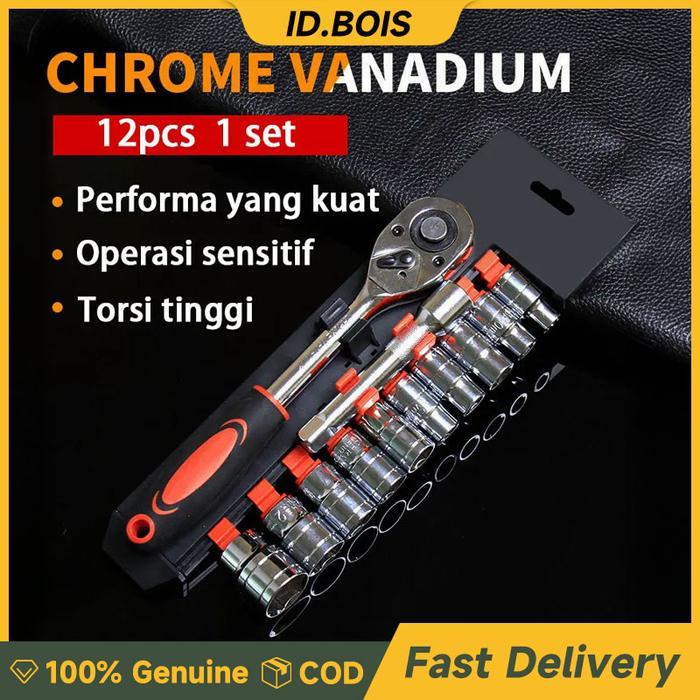 CODID.BOIS KUNCI SOCKET STAINLESS 12 IN 1 /SOCKET WRENCH 1/2 INCH JL-1014