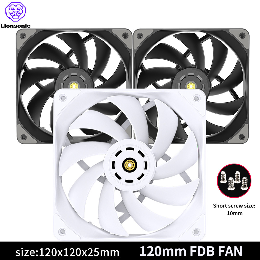 High Performance 400-1800RPM 4PIN PWM White 12cm Computer Case Cooling System Fan FDB Silent PC Game