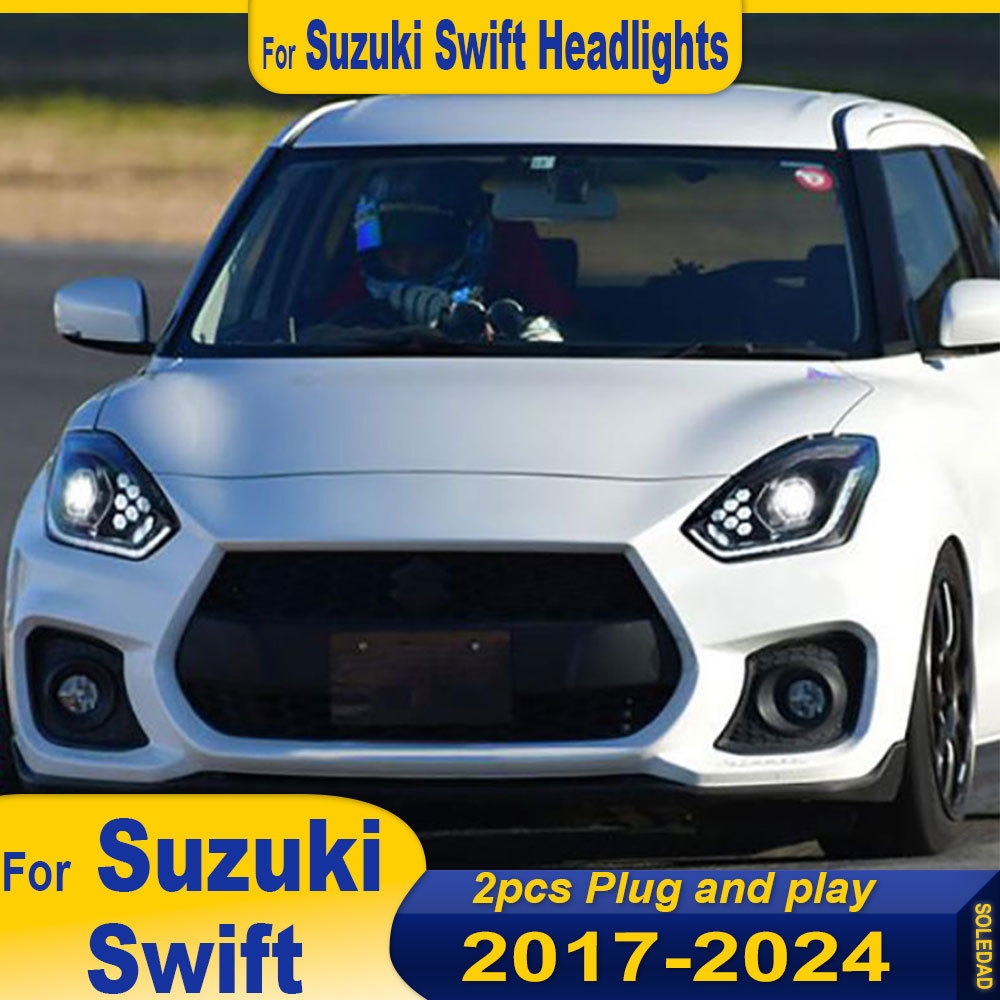 Car LED Headlights For Suzuki Swift 2018 2019 2020 2021 2022 2023 2024 Modified Front DRL Amber Turn