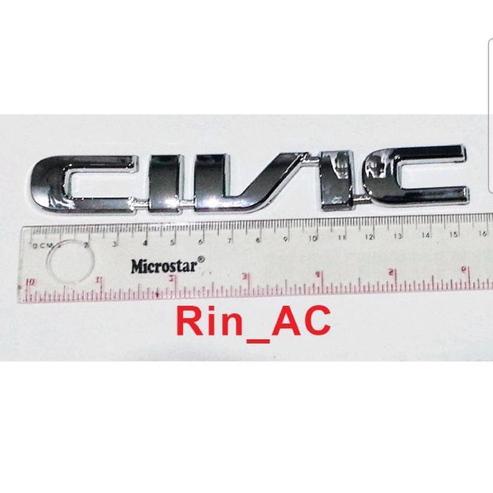 EMBLEM LOGO LAMBANG TULISAN CIVIC CHROME MOBIL HONDA CIVIC CENTURY ES VTI VTIS VTI-S TAHUN 2001 2002