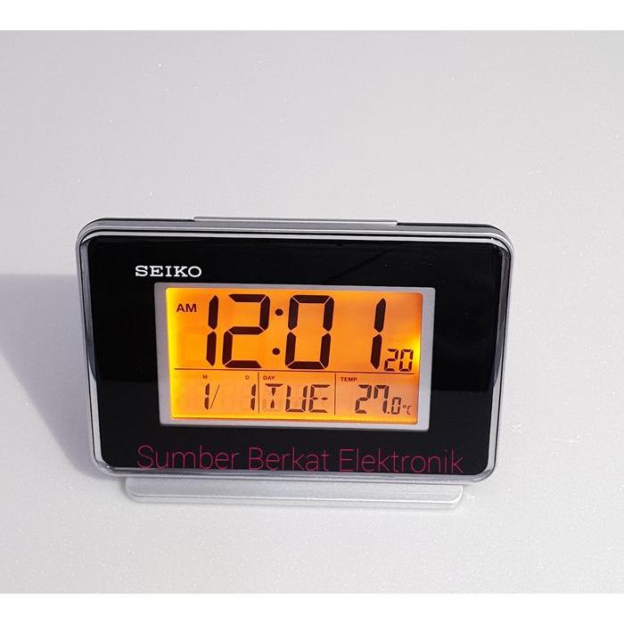 Digital Jam Meja SEIKO QHL068 Hitam Original