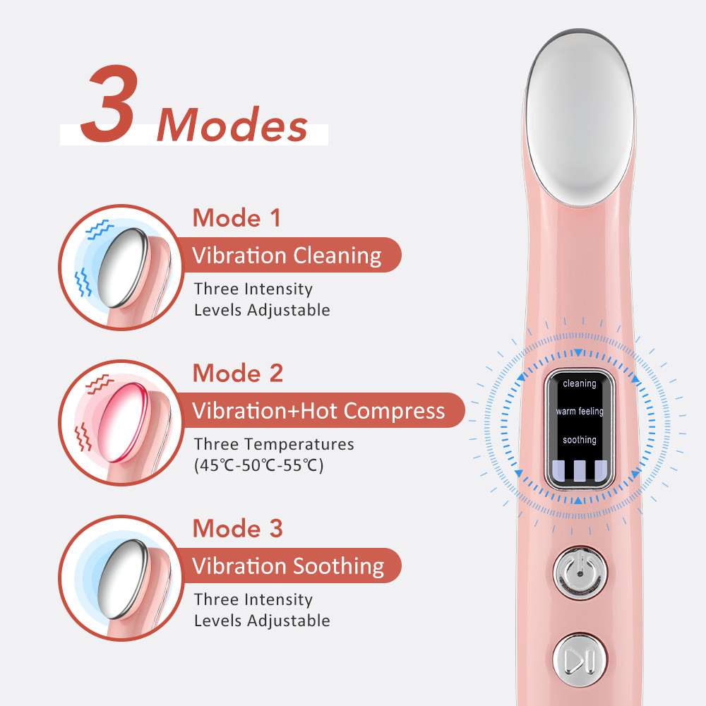 Portable Rechargeable Eye Massager Wand Hot Therapy Vibration Eye Massage Tool Eye Lifting Massager