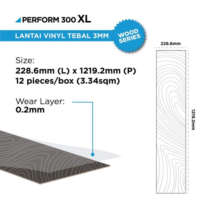 TACO Lantai Vinyl XL 3mm Motif Kayu per 1 box (Isi 12 lembar / 3,34 m²) - TV 3038 XL Padang Bay