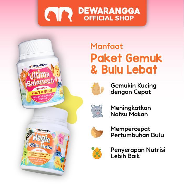 Dewarangga Ultima Balanced & Magic White Herbs Paket Gemuk & Bulu Lebat untuk Kucing