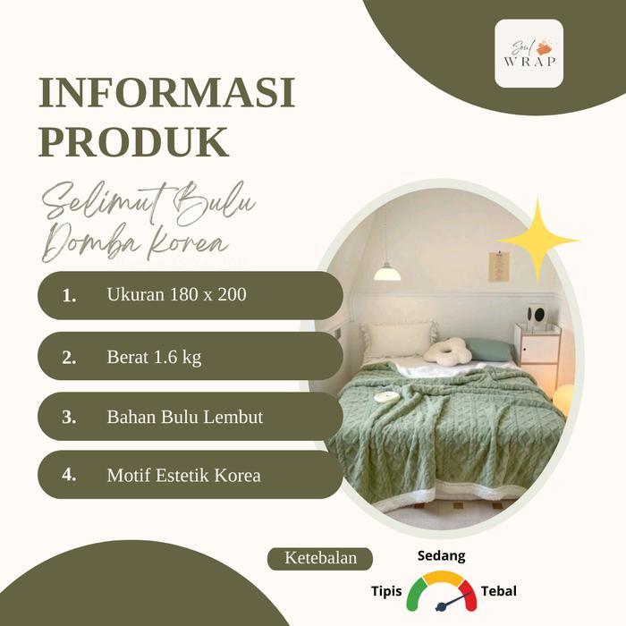 [Selimut Domba Jumbo] - Selimut Bulu Domba motif korea 180 x 200 selimut bulu