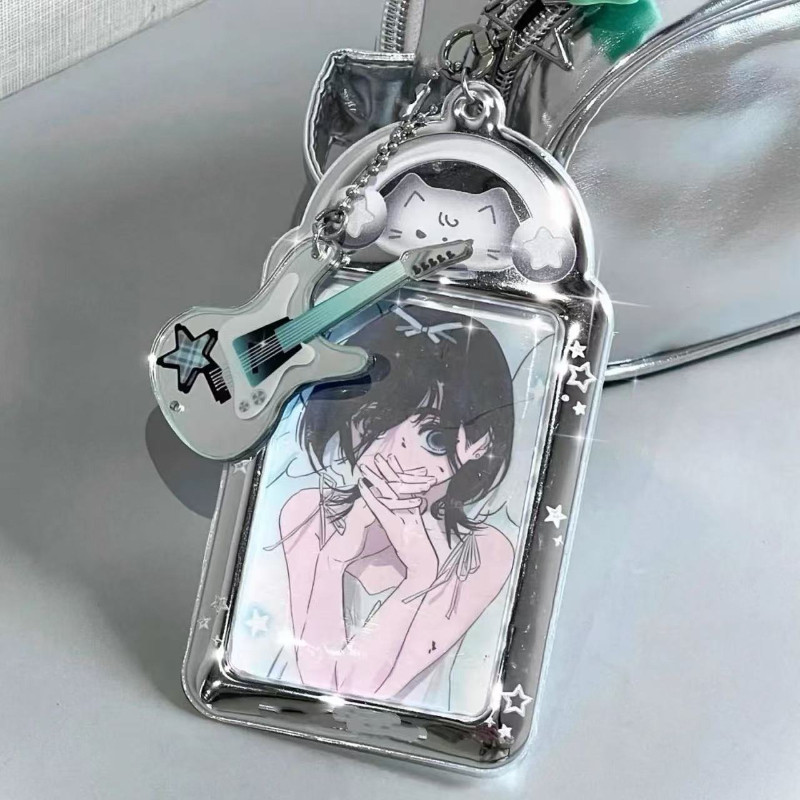 Ins Cat Photo Card Holder Kpop Photo Card Display Pendant Student ID Card Protective Cover Kpop