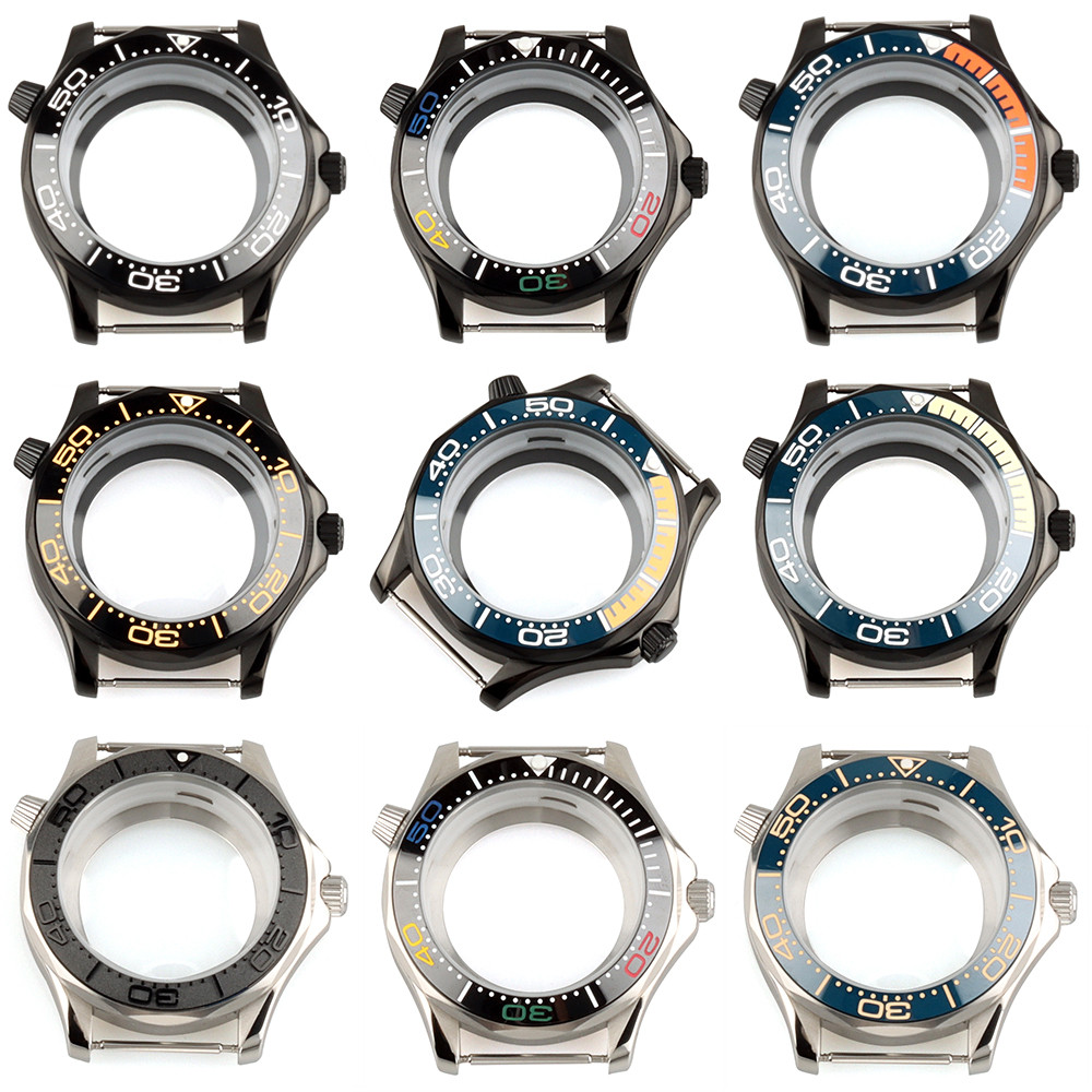 Black/Silvery 41mm Case For Seamaster 300 Seiko NH35 NH36 Automatic Movement 31mm Dial 316L