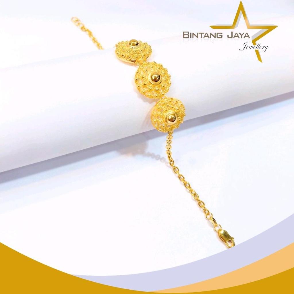 Gelang Emas Asli - Rantai Nori Borobudur - Kadar 16K - Berat 5.21gr - Panjang 17cm EXT (LJ)