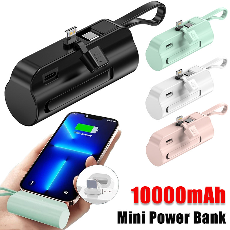 Mini Power Bank 10000mAh Two-way Fast Charging Portable Powerbank for iPhone Samsung Huawei External