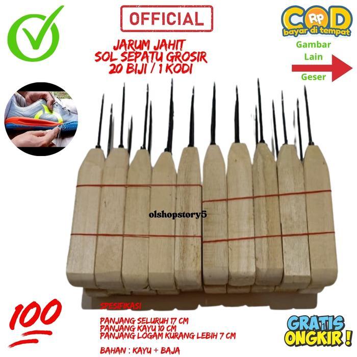 20 Biji Jarum Jahit Sol Sepatu Grosir G